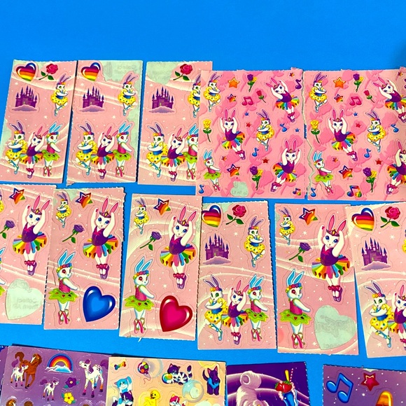 LISA FRANK VINTAGE FANTASTIC WORLD CHARACTERS STICKER COLLECTION & STICKER BOOK - Picture 2 of 16